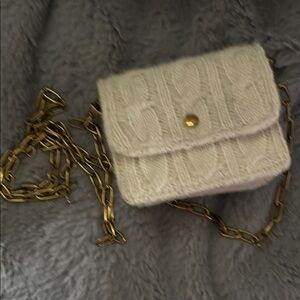 Elegant Cream Chain Shoulder Bag